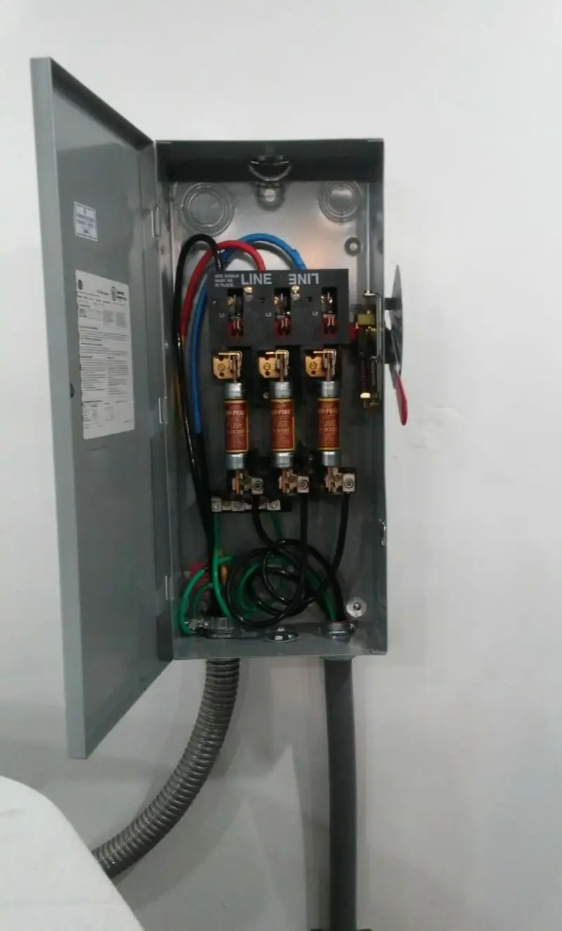 Three-phase disconnect switch installed for Electrical Wiring & Rewiring in Webster
